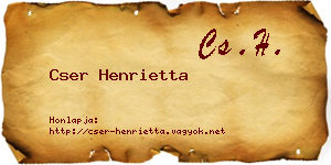 Cser Henrietta névjegykártya